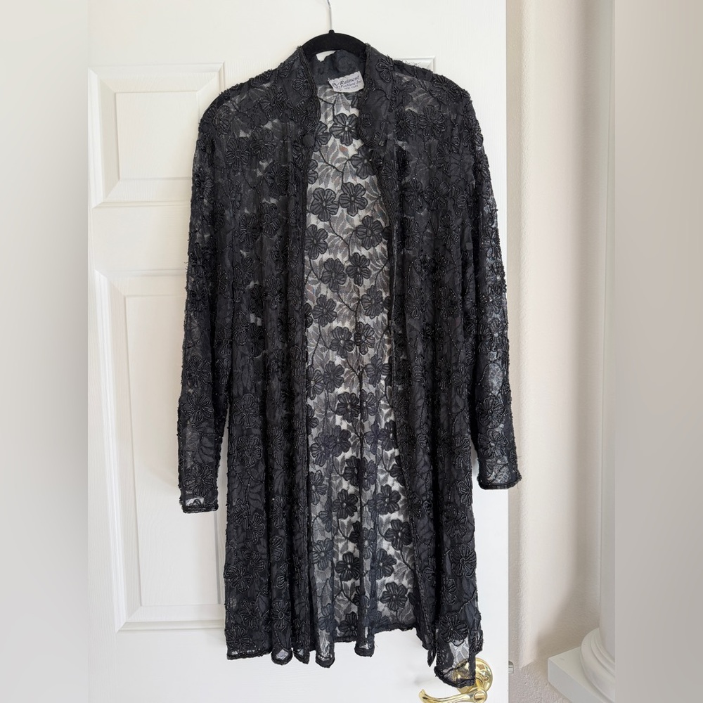 Vintage Raiment Fashions sheer beaded cocktail coat